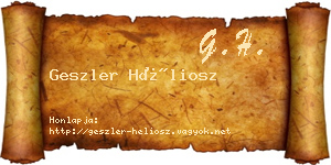 Geszler Héliosz névjegykártya